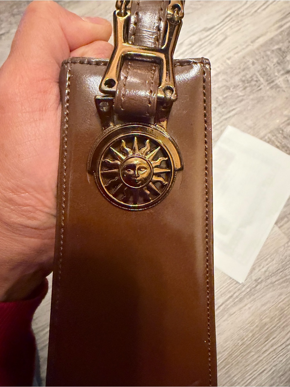 Versace Leather Shoulder Bag in Dark Brown with COA - Picture 2 of 9